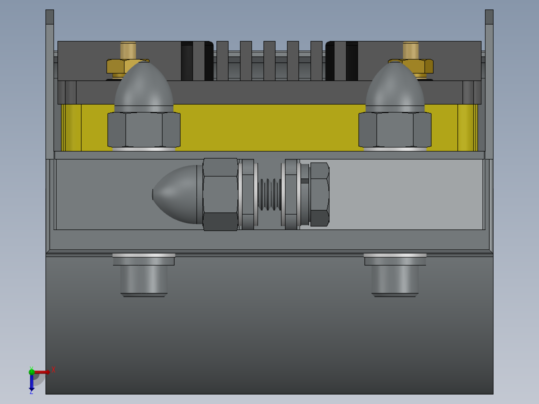 线圈与壳体组件 3D模型SolidWorks三维设计图俯视图