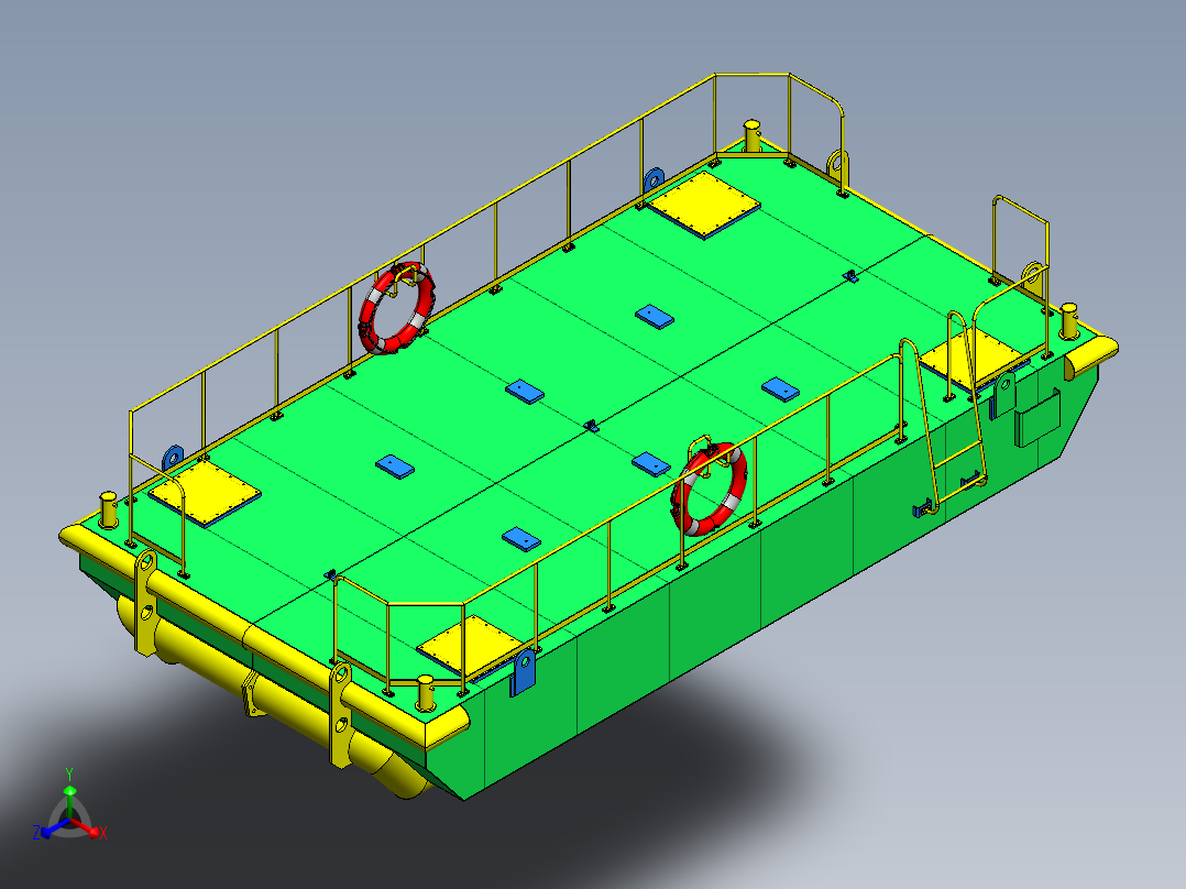 浮桥正等轴测图
