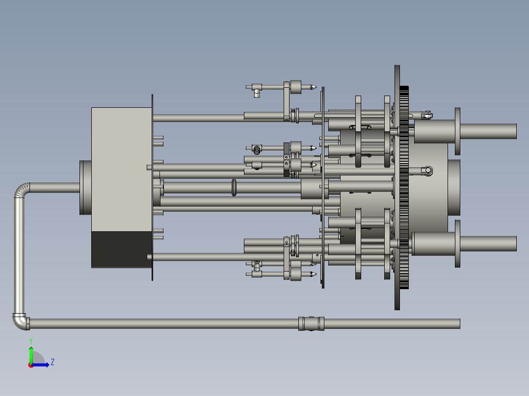 灌装系统装配体3左视图