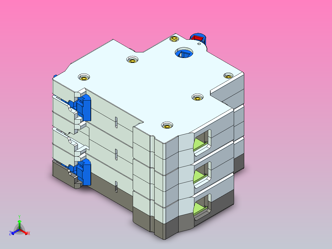 NHP-125RG&amp;3P&amp;隔离开关三维模型202307正等轴测图