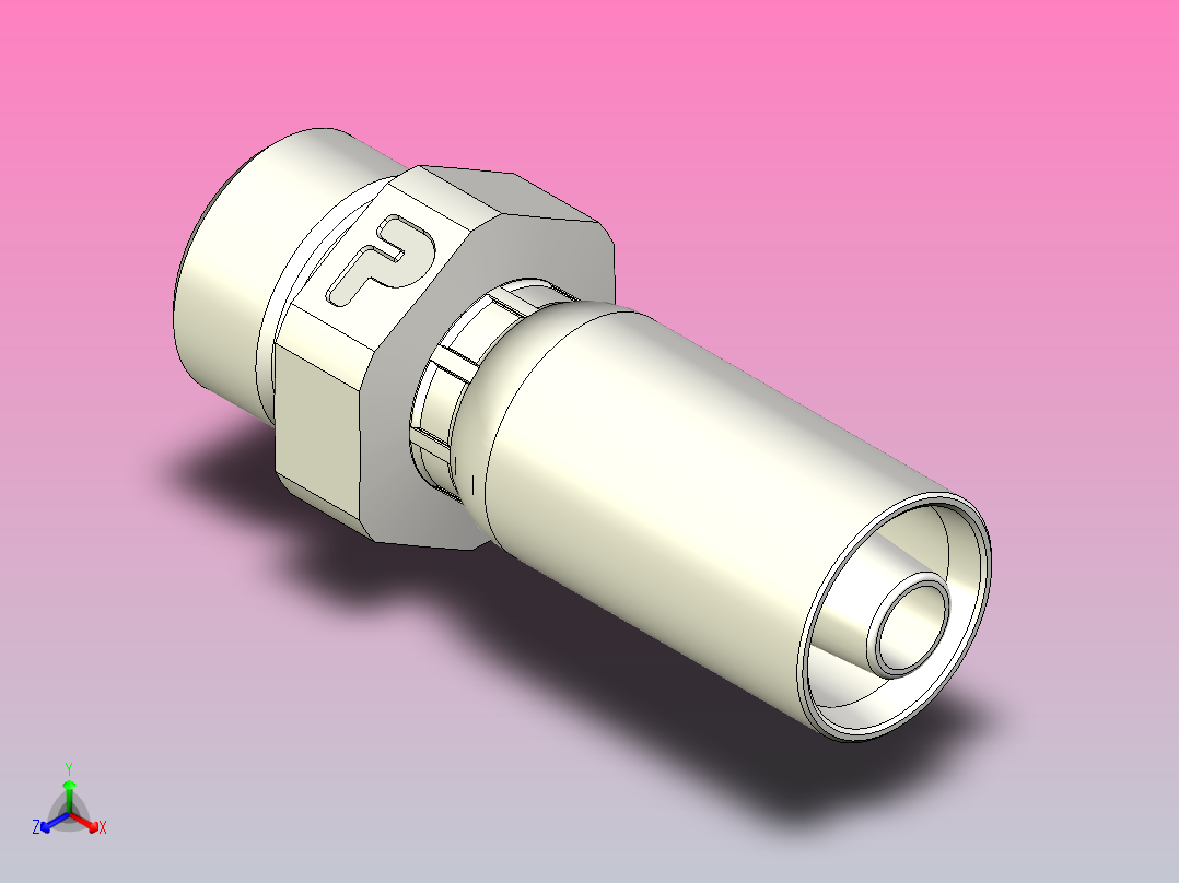 标准液压接头1D255-14-6正等轴测图