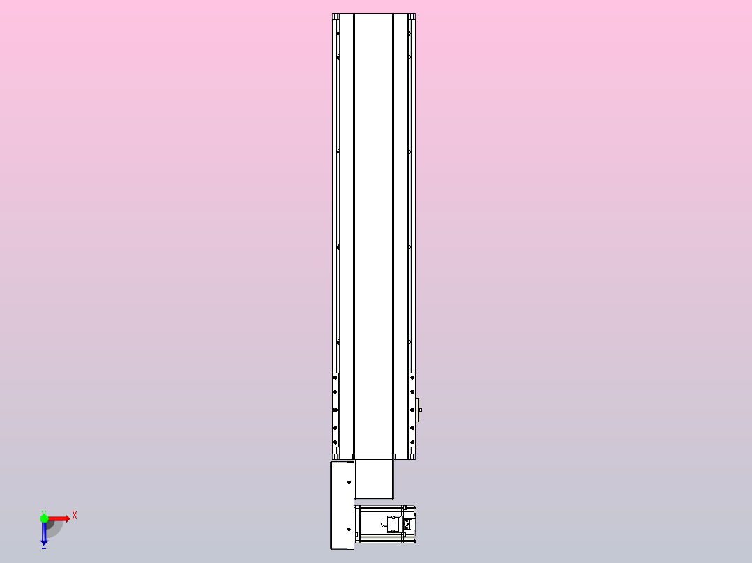 皮带直线轴半封闭可选导轨TPA-HNB-175D-140-L650-ML-C-P75-N3俯视图