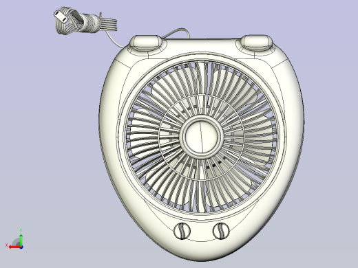 风扇3D模型后视缩略图