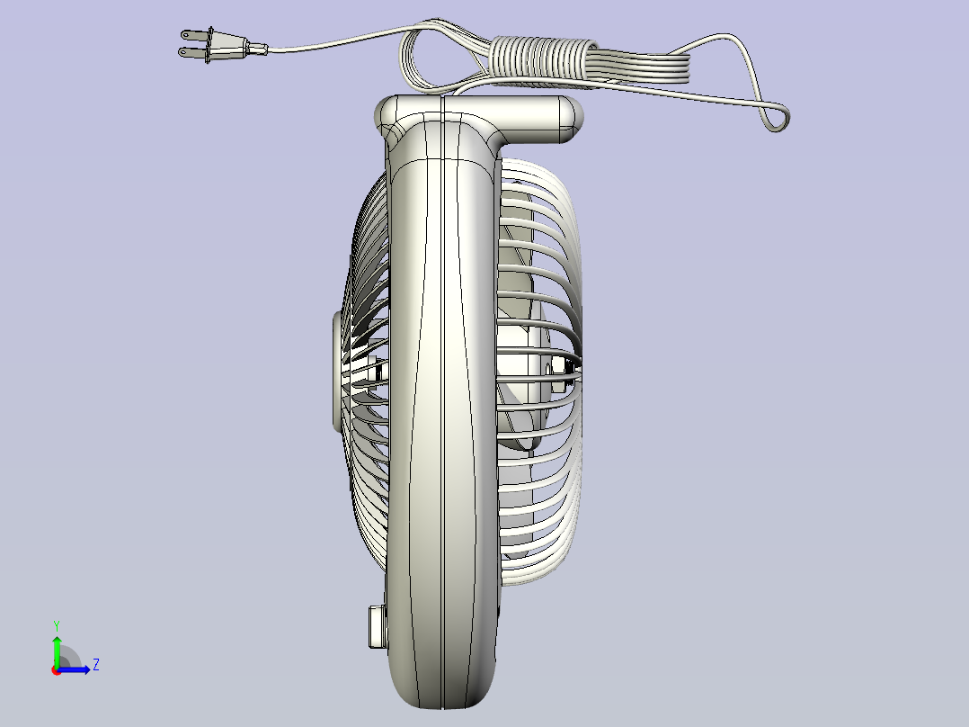 风扇3D模型左视图