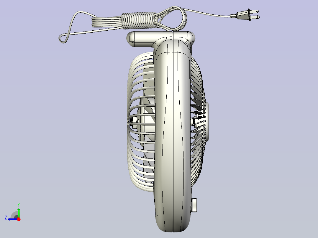 风扇3D模型右视图