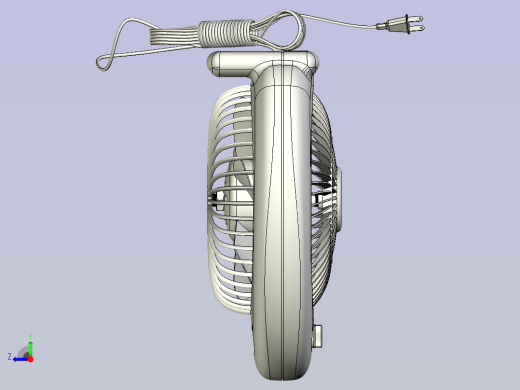 风扇3D模型右视缩略图