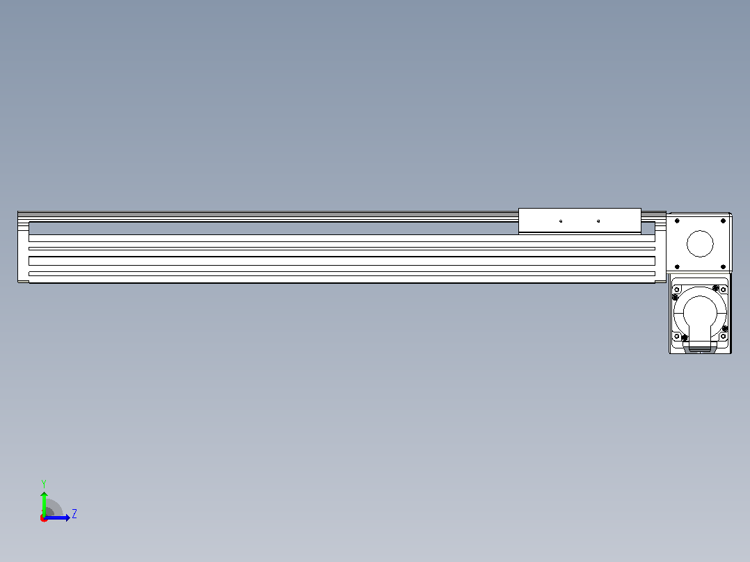 皮带直线轴半封闭可选导轨TPA-HNB-140D-120-L450-RP-C-P40-N3左视图