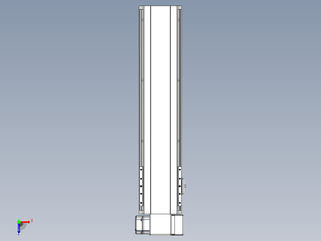 皮带直线轴半封闭可选导轨TPA-HNB-140D-120-L450-RP-C-P40-N3俯视图