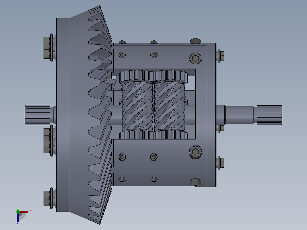 差速器(sw+说明书+cad)俯视图