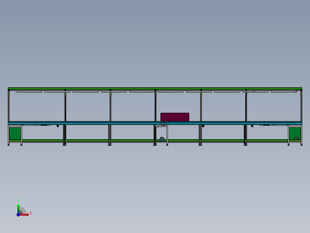 倍速链组装线sw16可编辑前视图