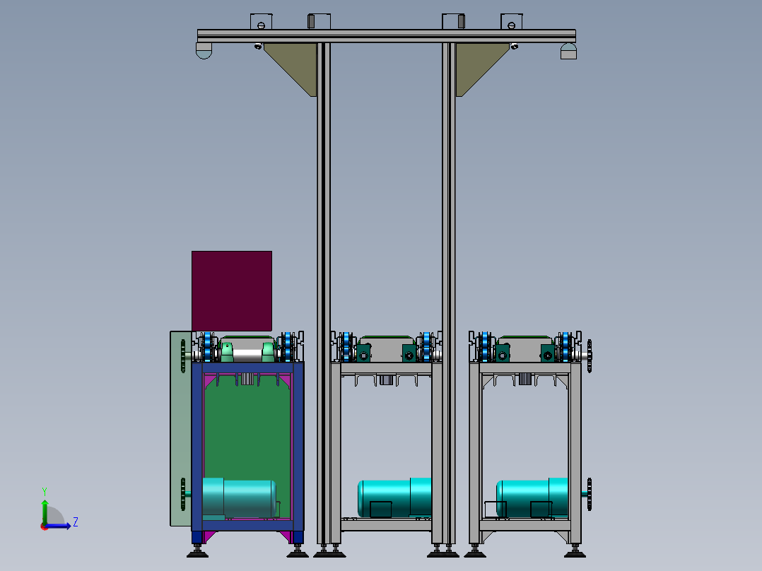 倍速链组装线sw16可编辑左视图