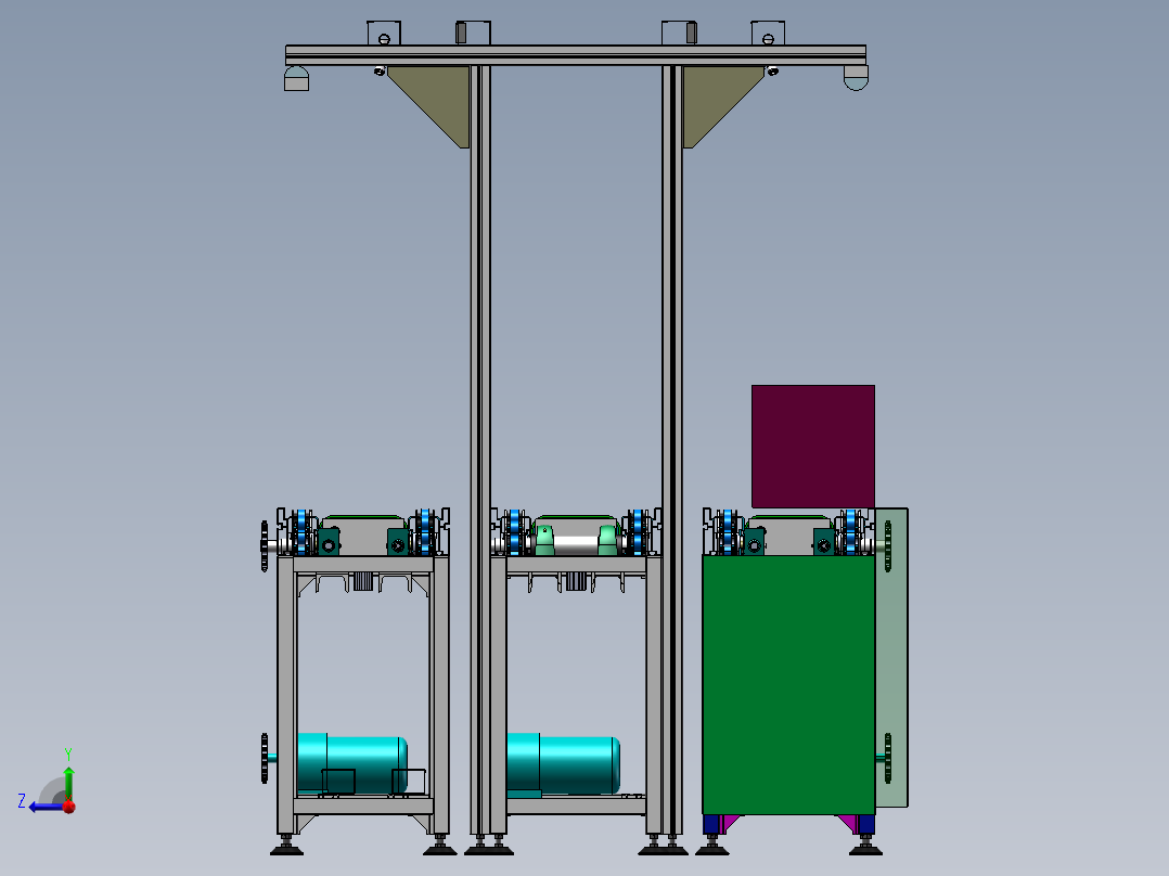 倍速链组装线sw16可编辑右视图