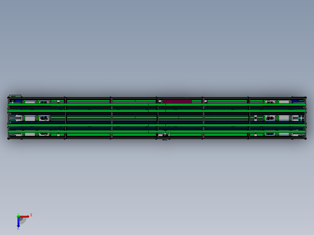 倍速链组装线sw16可编辑俯视图