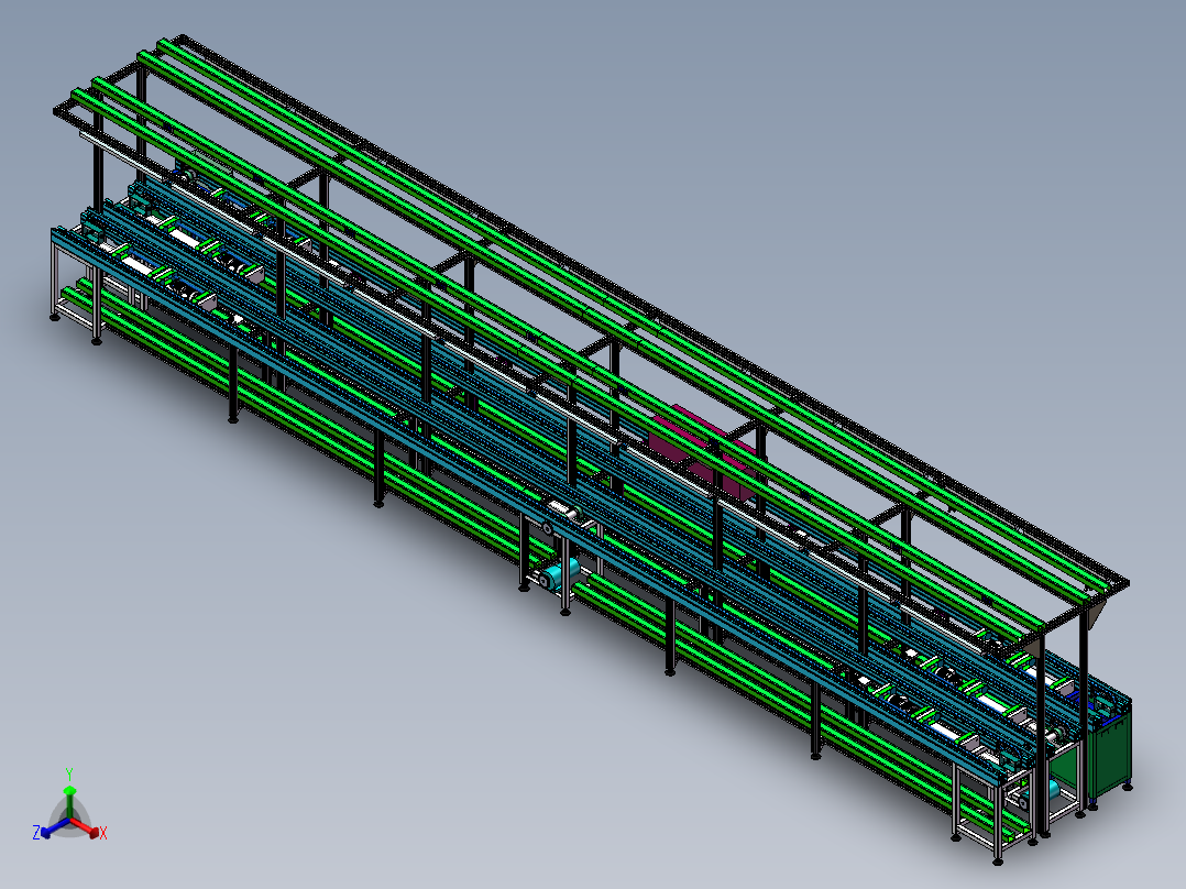 倍速链组装线sw16可编辑正等轴测图
