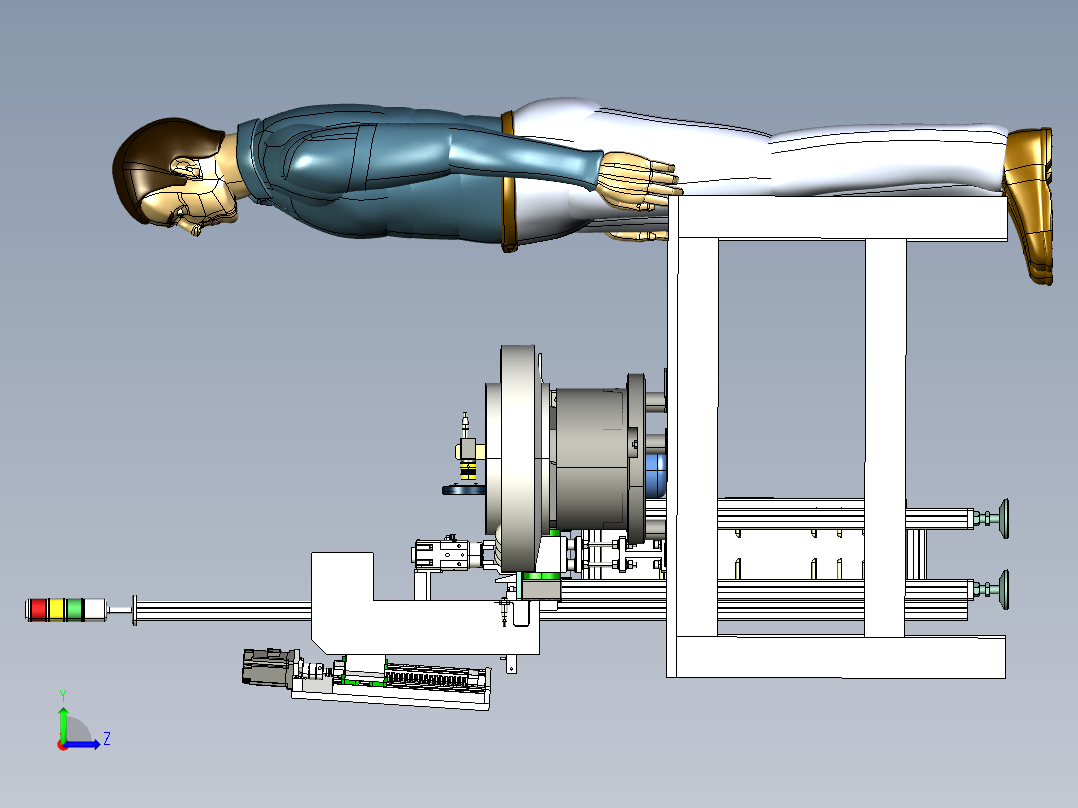 零件自动检测线3D模型左视图