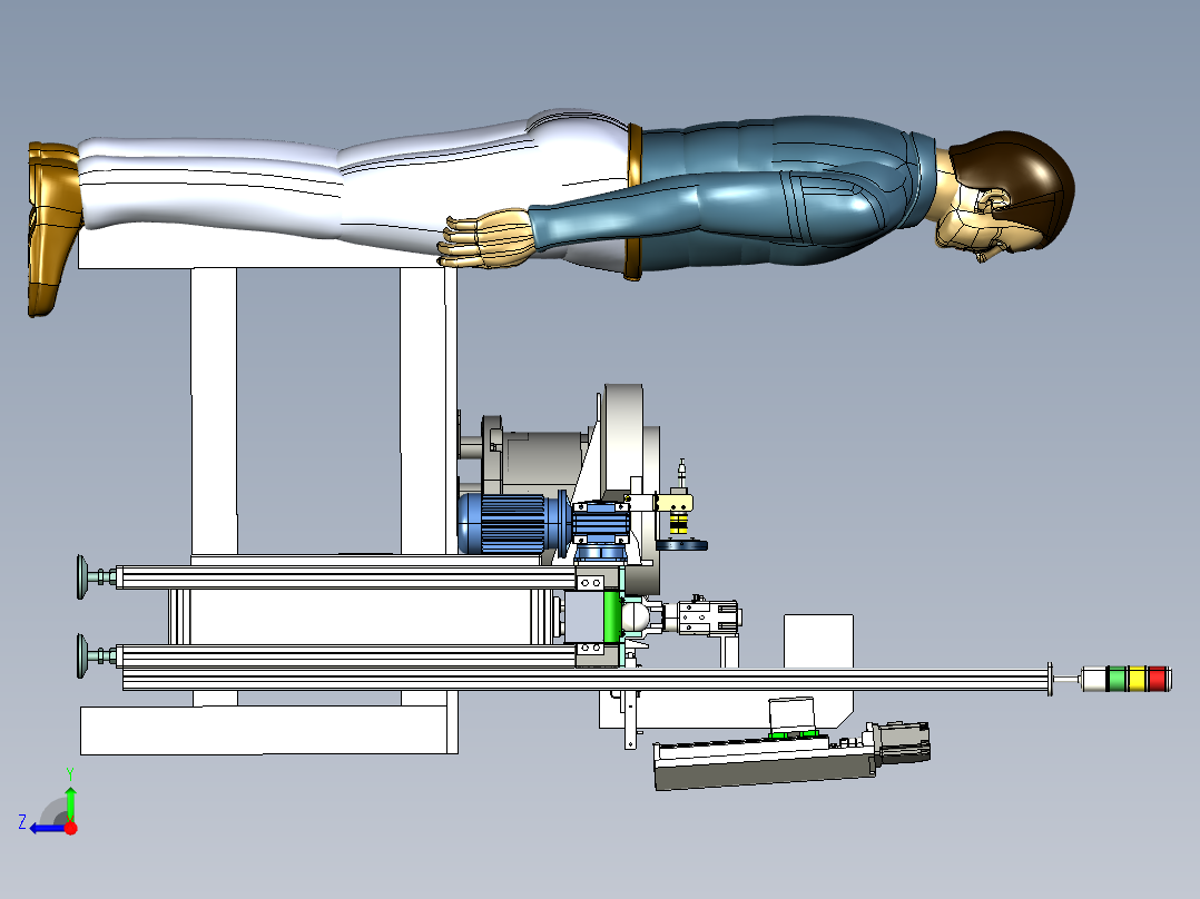 零件自动检测线3D模型右视图