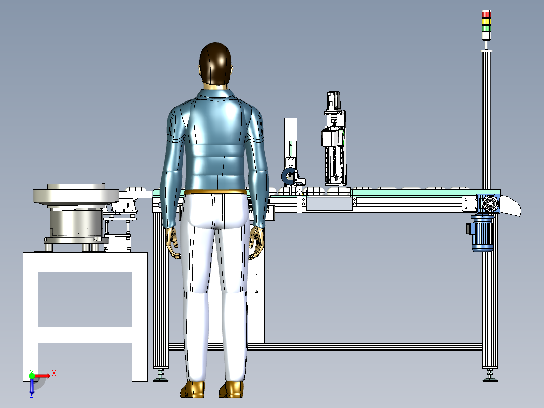 零件自动检测线3D模型俯视图