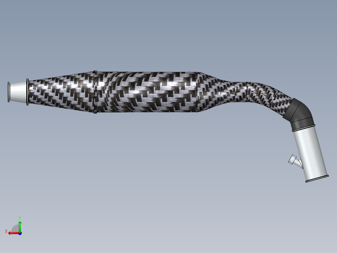 solidworks SAE方程式碳纤维进气歧管后视图