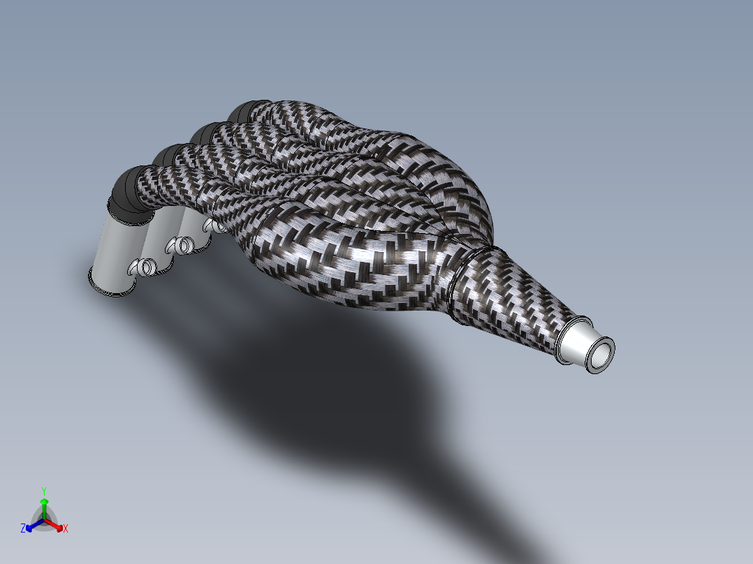 solidworks SAE方程式碳纤维进气歧管正等轴测图