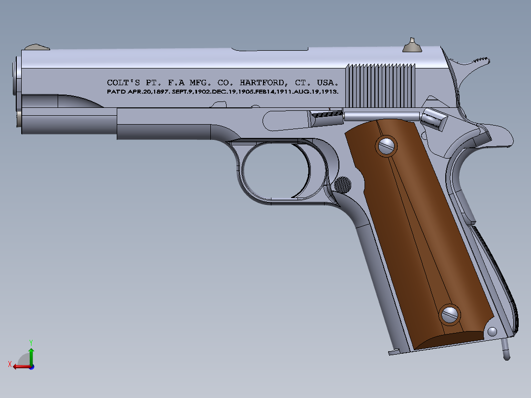 仿真手枪后视图