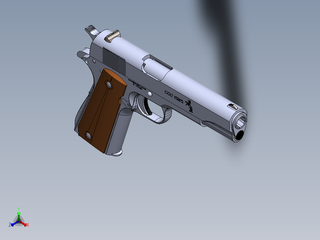 仿真手枪正等轴测图