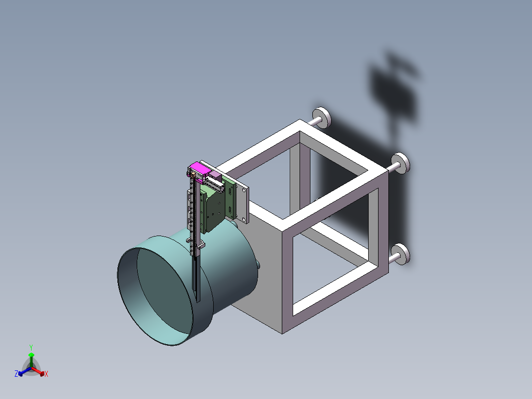 小塑料圆形零件振动盘送料正等轴测图