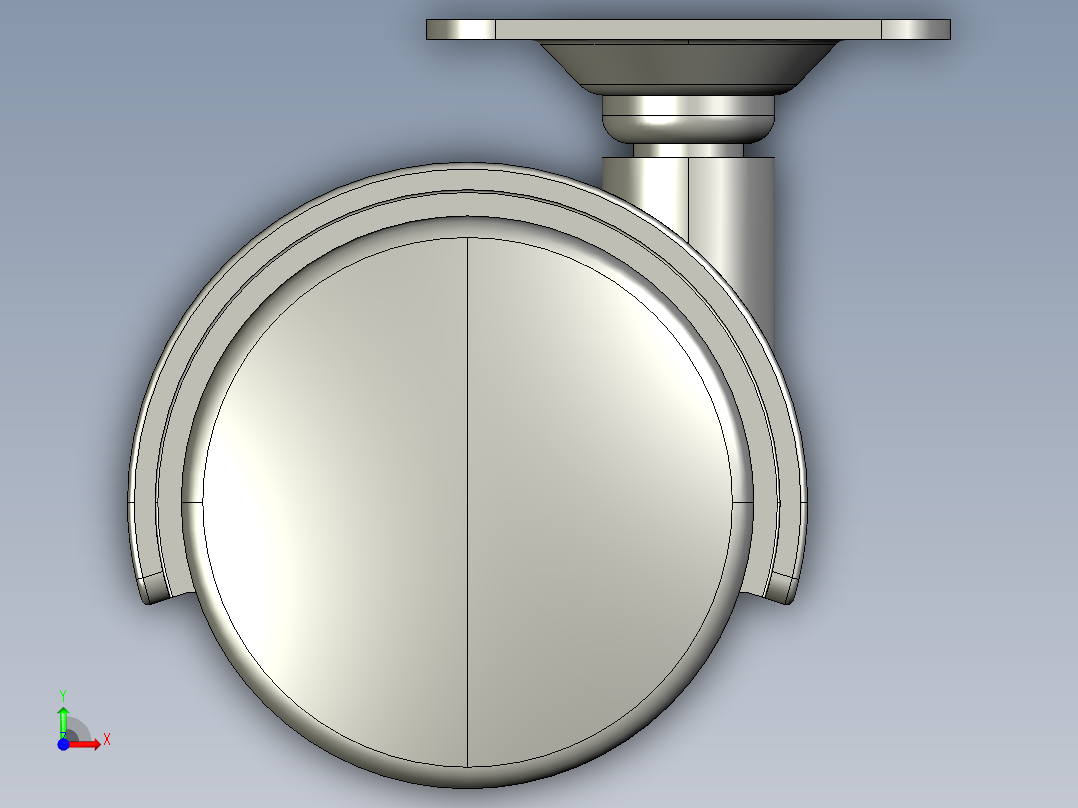 箱体普通滚轮前视图