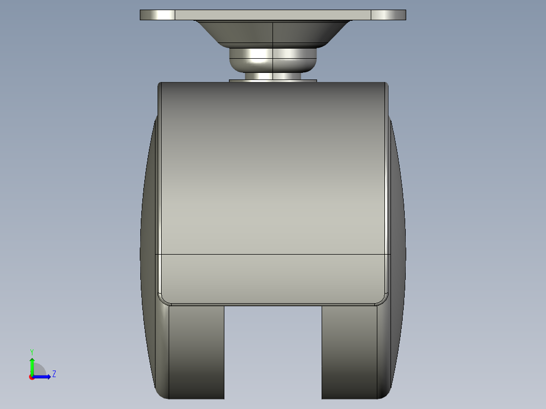 箱体普通滚轮左视图