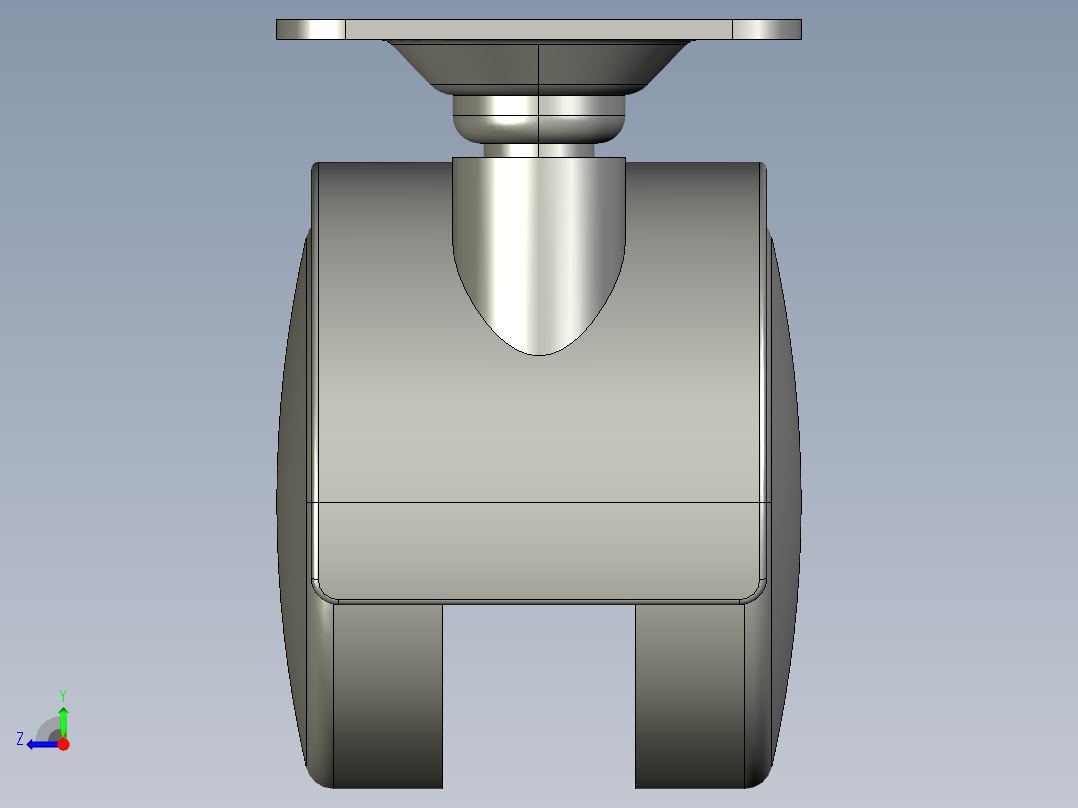 箱体普通滚轮右视图