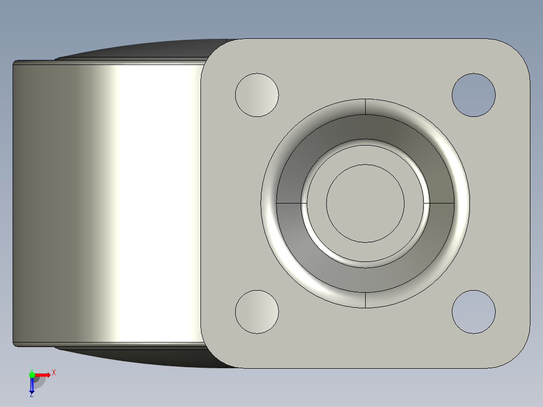 箱体普通滚轮俯视图