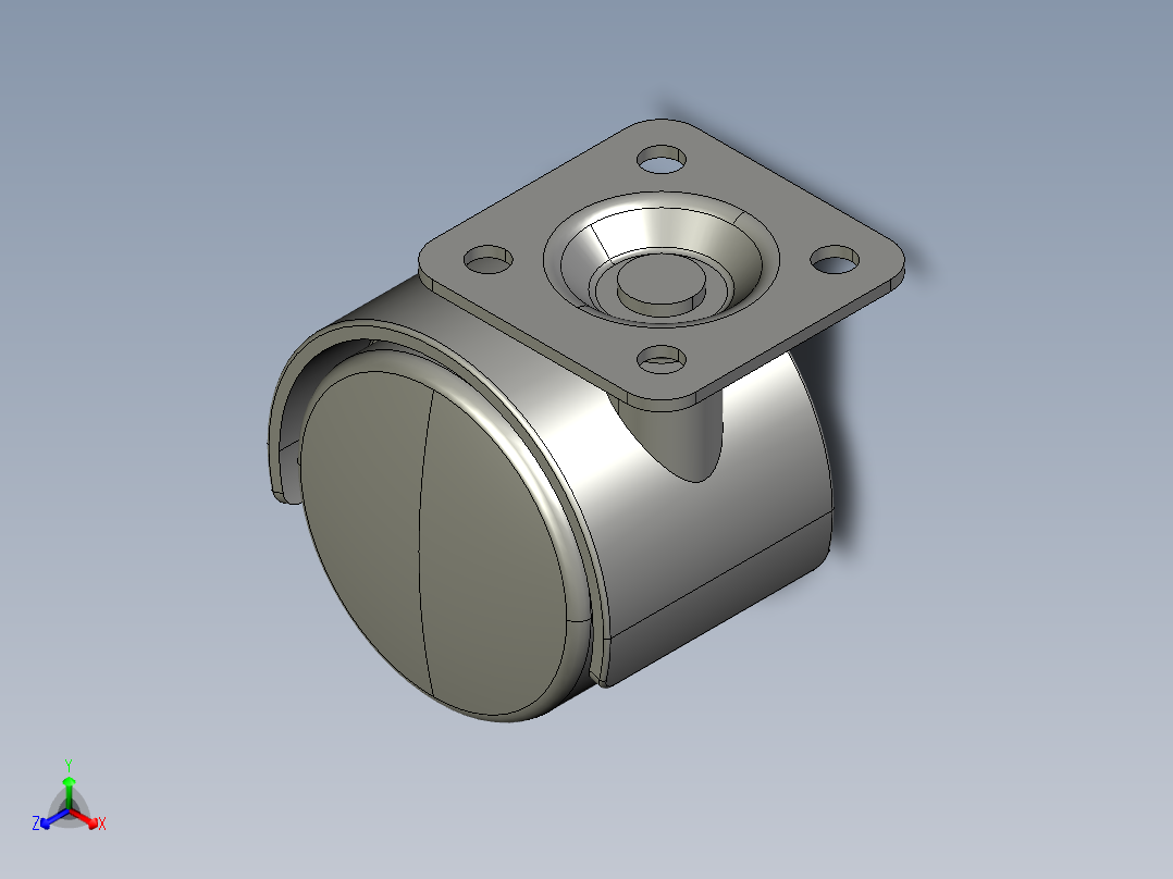 箱体普通滚轮正等轴测图