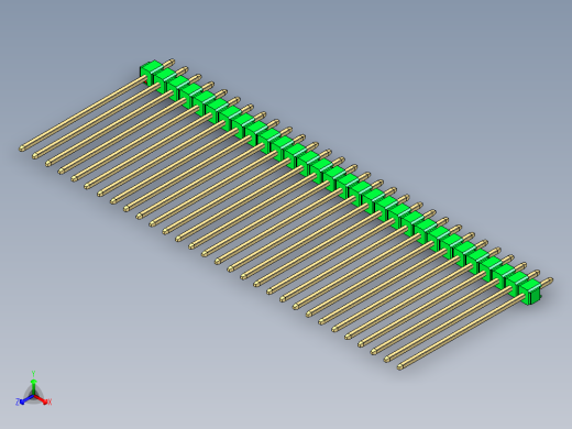 彩色公头100mil（2.54mm）系列-DS1021_green_1x30p_100mil_Type43_rev1.0