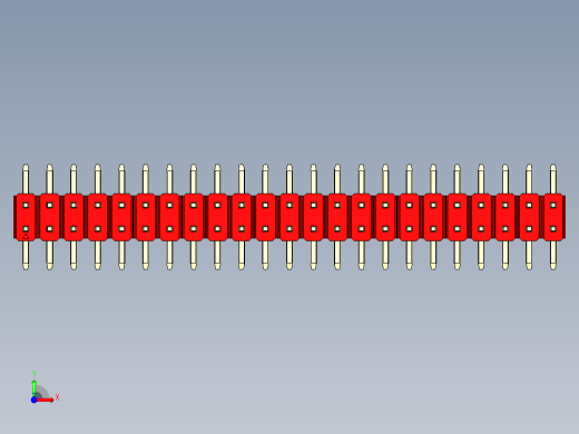 彩色公排针 100mil 2.54mm 系列-DS1022_red_46p_100mil_TypeSMT_rev1.0前视缩略图
