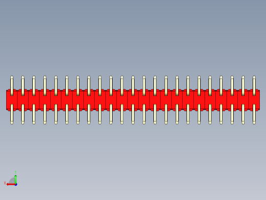 彩色公排针 100mil 2.54mm 系列-DS1022_red_46p_100mil_TypeSMT_rev1.0后视缩略图