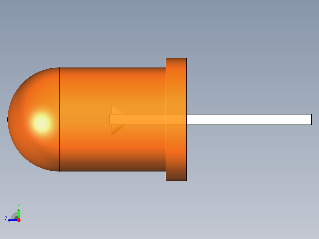 LED_Round_Orange_D5.0mm右视图