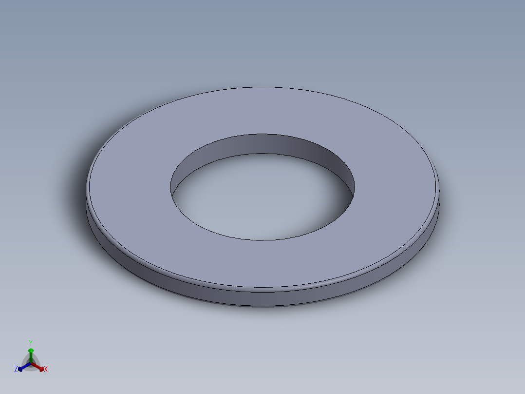 SAE平垫圈-FLAT WASHER SAE 0.4375.SLDPRT正等轴测图