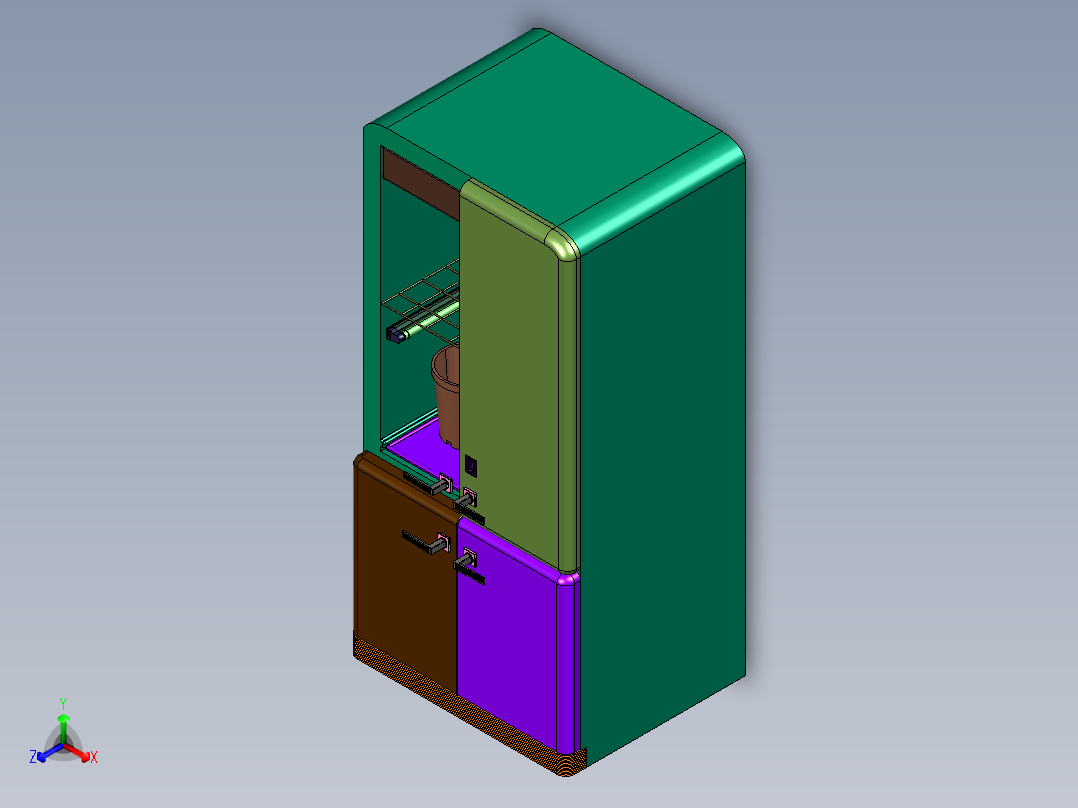 学校危化品硝酸安全柜主视图