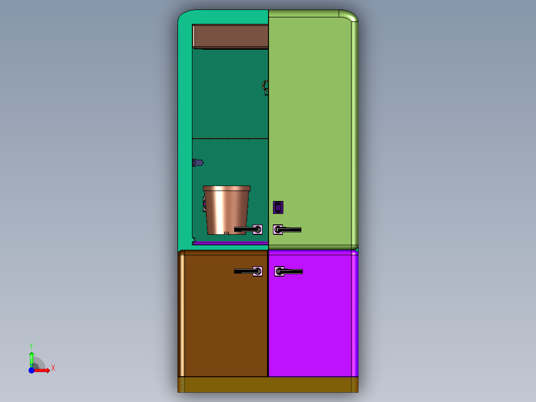 学校危化品硝酸安全柜前视图