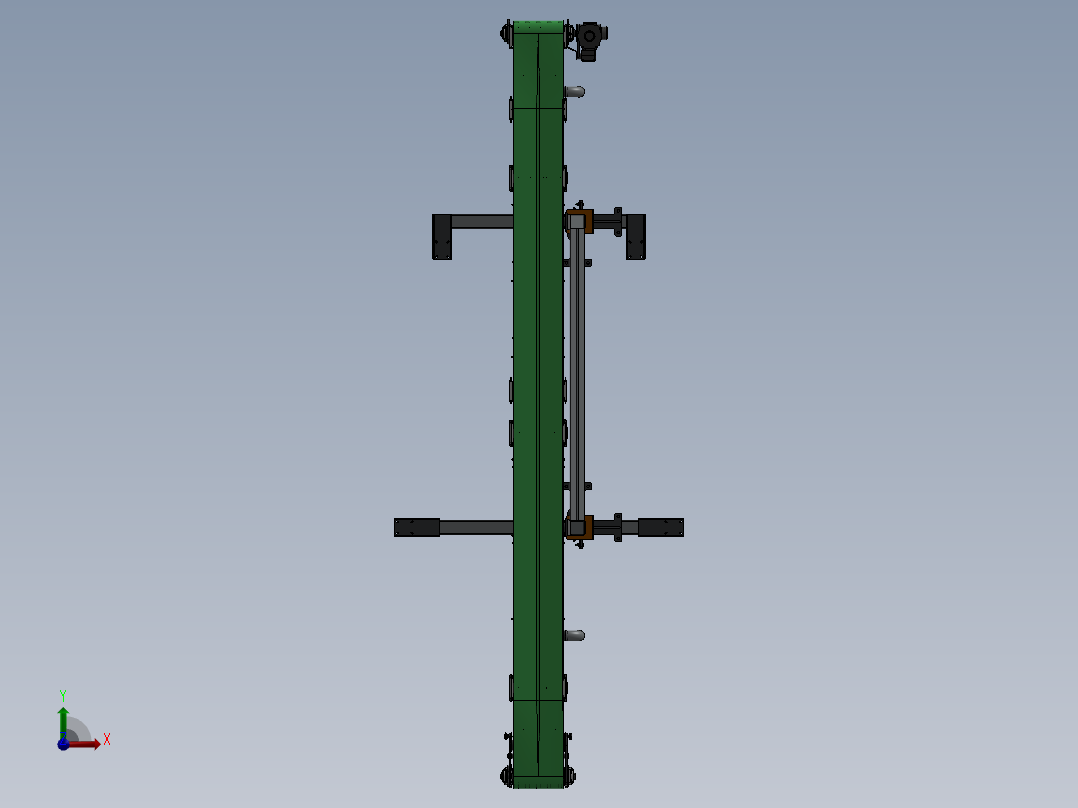 Transfer Conveyor带提升机构的传送带计前视图