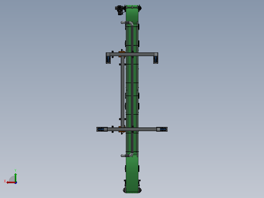 Transfer Conveyor带提升机构的传送带计后视图