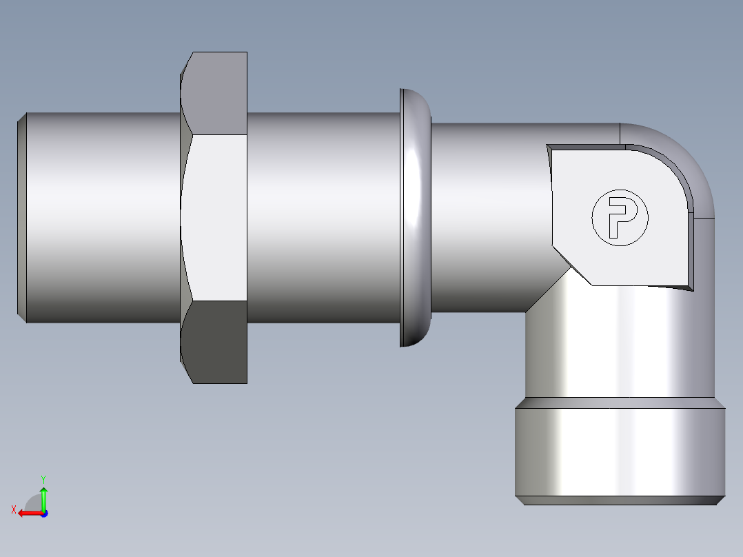卡套式工业通用硬管接头EO_Bulkhead_elbow_WSV14SOMDCF后视图