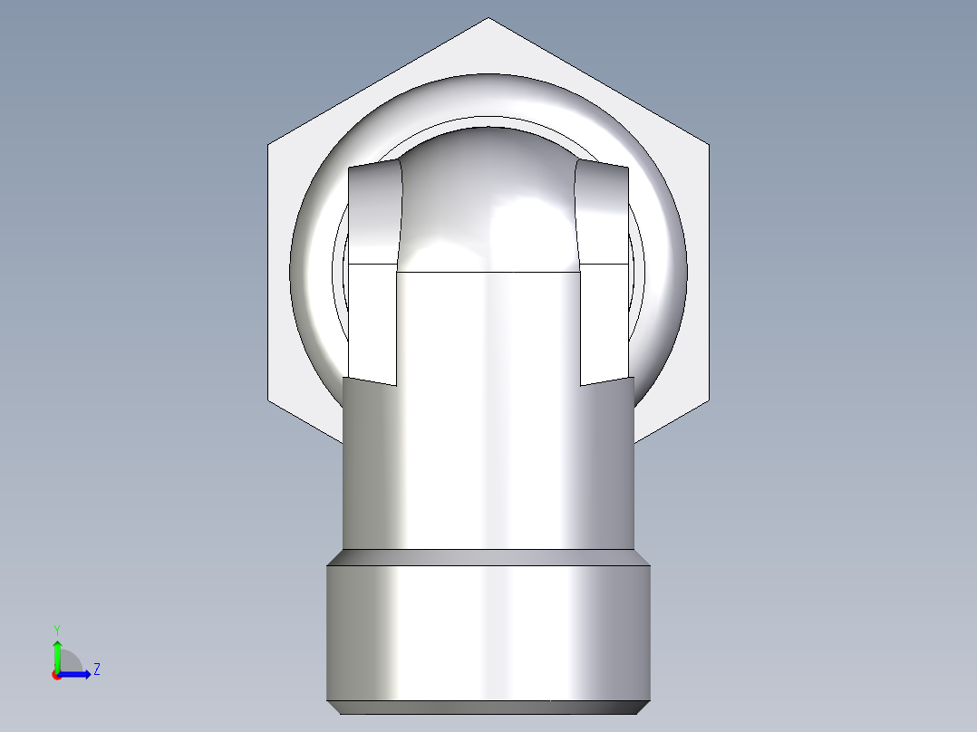 卡套式工业通用硬管接头EO_Bulkhead_elbow_WSV14SOMDCF左视图