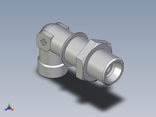 卡套式工业通用硬管接头EO_Bulkhead_elbow_WSV14SOMDCF正等轴测缩略图