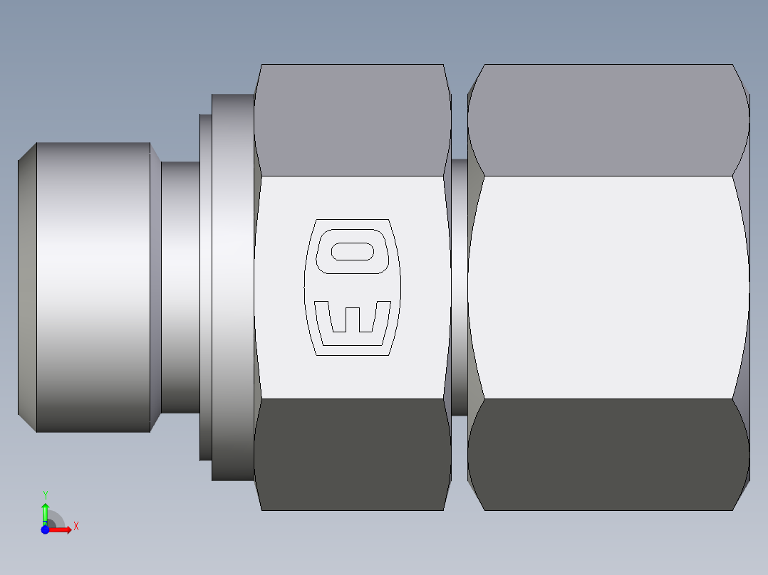 卡套式工业通用硬管接头EO_Swivel_connector_EGE12SMEDCF前视图