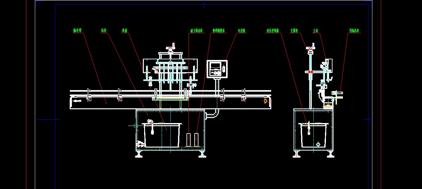 全自动直线灌装机含CAD+说明书233889