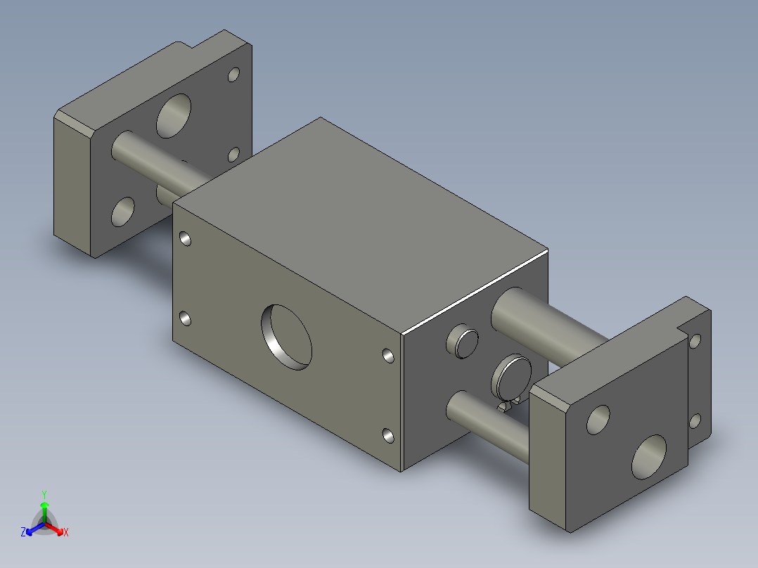 普通气爪PH06-20L正等轴测图