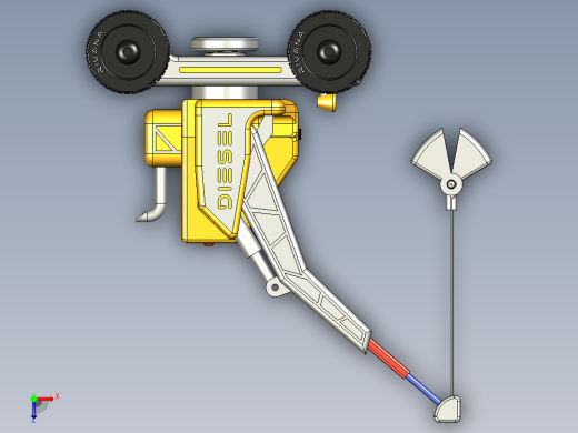 黄色皮卡起重机玩具俯视缩略图