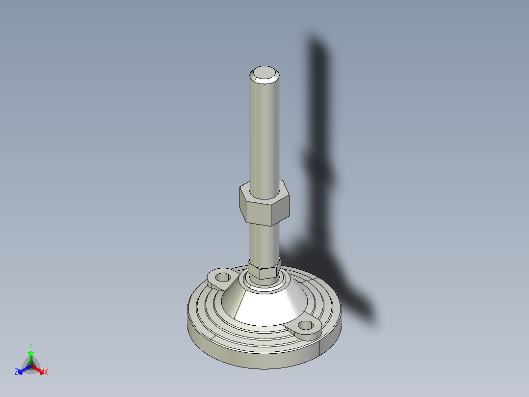 水平調整腳座LVF125B-3D多系列多零件图纸模型主视图