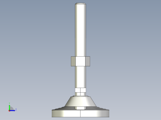 水平調整腳座LVF125B-3D多系列多零件图纸模型左视缩略图