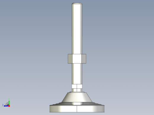 水平調整腳座LVF125B-3D多系列多零件图纸模型右视缩略图
